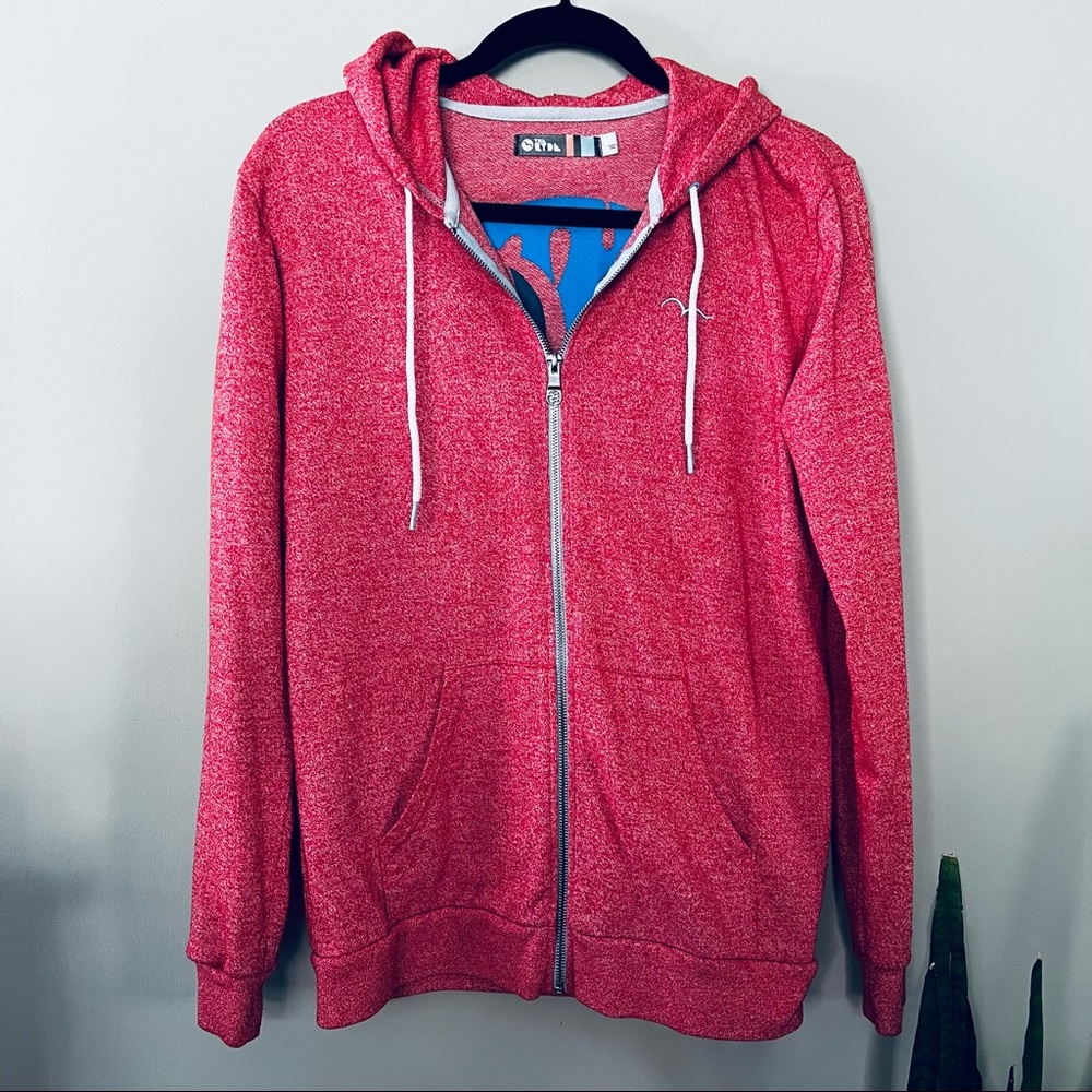 The Ryde red heather zippered hoodie medium